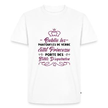 Cette Princesse Porte Des Bottes D'équitation - T-shirt Premium bio Homme - blanc - Devant - Nico (187cm)
