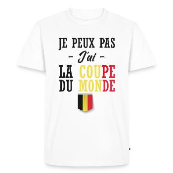 allez les diables Rouge. supporter Belgique. - T-shirt Premium bio Homme - blanc - Devant - Nico (187cm)