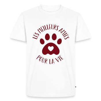 Meilleurs amis pour la vie | Chiens - T-shirt Premium bio Homme - blanc - Devant - Nico (187cm)