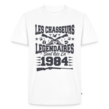 Chasseur légendaire nées en 1984 anniversaire - T-shirt Premium bio Homme - blanc - Devant - Nico (187cm)