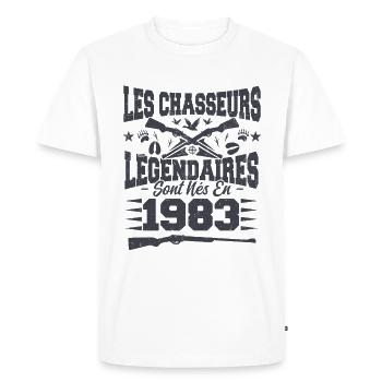 Chasseur légendaire nées en 1983 anniversaire - T-shirt Premium bio Homme - blanc - Devant - Nico (187cm)