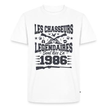 Chasseur légendaire nées en 1986 anniversaire - T-shirt Premium bio Homme - blanc - Devant - Nico (187cm)