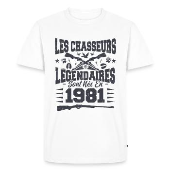 Chasseur légendaire nées en 1981 anniversaire - T-shirt Premium bio Homme - blanc - Devant - Nico (187cm)