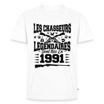 Chasseur légendaire nées en 1991 anniversaire - T-shirt Premium bio Homme - blanc - Devant - Nico (187cm)