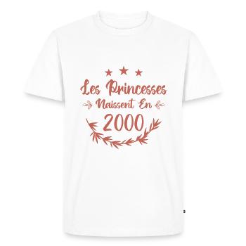 Les princesses naissent en 2000 - T-shirt Premium bio Homme - blanc - Devant - Nico (187cm)