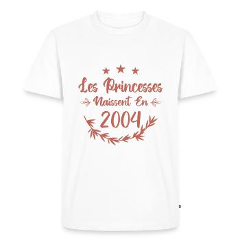 Les princesses naissent en 2004 - T-shirt Premium bio Homme - blanc - Devant - Nico (187cm)