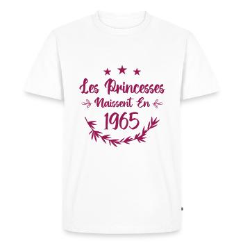 Les princesses naissent en 1965 - T-shirt Premium bio Homme - blanc - Devant - Nico (187cm)