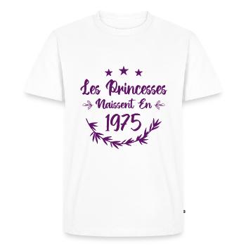 Les princesses naissent en 1975 - T-shirt Premium bio Homme - blanc - Devant - Nico (187cm)