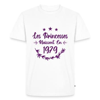 Les princesses naissent en 1979 - T-shirt Premium bio Homme - blanc - Devant - Nico (187cm)