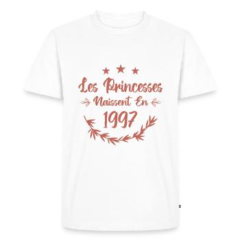 Les princesses naissent en 1997 - T-shirt Premium bio Homme - blanc - Devant - Nico (187cm)