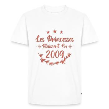 Les princesses naissent en 2009 - T-shirt Premium bio Homme - blanc - Devant - Nico (187cm)