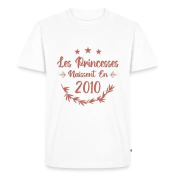 Les princesses naissent en 2010 - T-shirt Premium bio Homme - blanc - Devant - Nico (187cm)