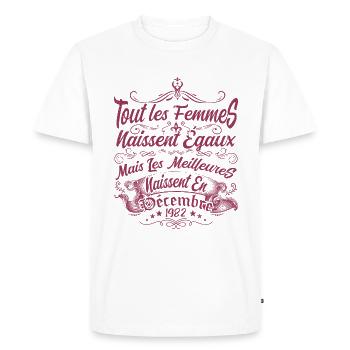 les meilleures naissent en décembre, Décembre 1982 - T-shirt Premium bio Homme - blanc - Devant - Nico (187cm)