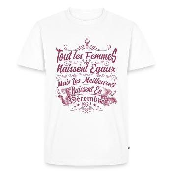 les meilleures naissent en décembre, Décembre 1983 - T-shirt Premium bio Homme - blanc - Devant - Nico (187cm)