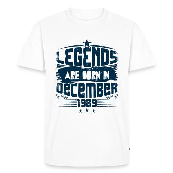 Legends Are Born In December 1989 - T-shirt Premium bio Homme - blanc - Devant - Nico (187cm)