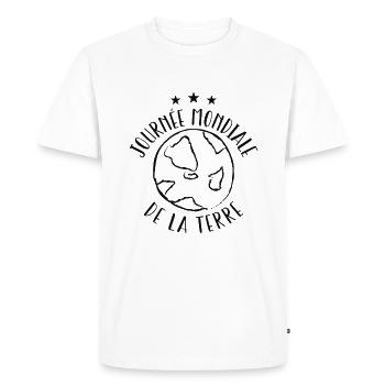 Journée mondiale de la Terre - T-shirt Premium bio Homme - blanc - Devant - Nico (187cm)