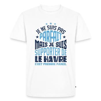 FANS DE LE HAVRE - T-shirt Premium bio Homme - blanc - Devant - Nico (187cm)