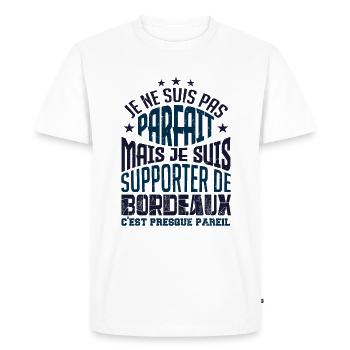 JE SUIS SUPPORTER DE BORDEAUX - T-shirt Premium bio Homme - blanc - Devant - Nico (187cm)