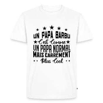 un papa barbu c'est comme un papa normal mais cool - T-shirt Premium bio Homme - blanc - Devant - Nico (187cm)