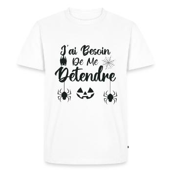 J’ai besoin de me détendre - T-shirt Premium bio Homme - blanc - Devant - Nico (187cm)