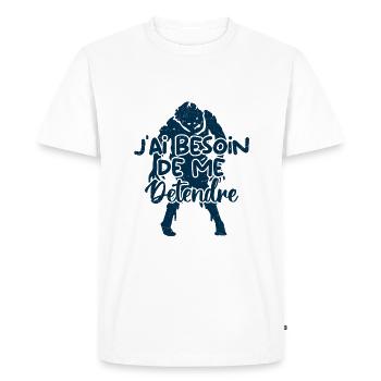 J’ai besoin de me détendre - T-shirt Premium bio Homme - blanc - Devant - Nico (187cm)