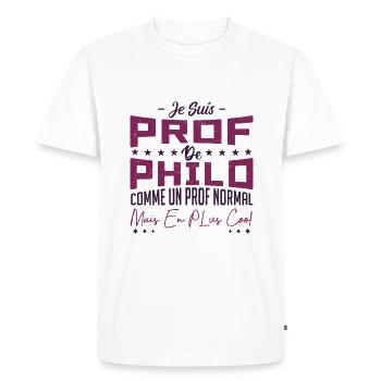 je suis prof de philo - T-shirt Premium bio Homme - blanc - Devant - Nico (187cm)