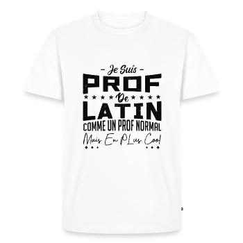 Je Suis Prof de Latin | Métier Citations Noël - T-shirt Premium bio Homme - blanc - Devant - Nico (187cm)