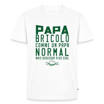 Papa Bricolo Humour Cadeau Homme Bricoleur Drôle - T-shirt Premium bio Homme - blanc - Devant - Nico (187cm)