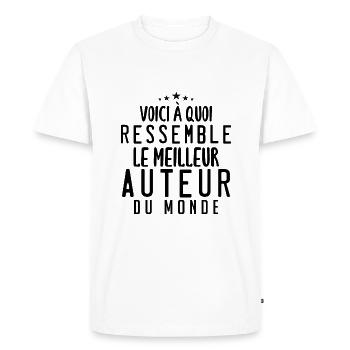 Voici à quoi ressemble le meilleur Auteur du monde - T-shirt Premium bio Homme - blanc - Devant - Nico (187cm)