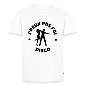 disco je peux pas j'ai disco danse - T-shirt Premium bio Homme - blanc - Devant - Nico (187cm)