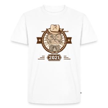 2021 | Cadeau D'anniversaire | Amoureux Du Chat - T-shirt Premium bio Homme - blanc - Devant - Nico (187cm)