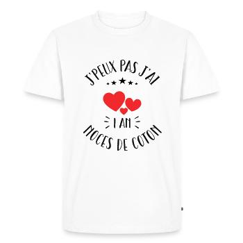Je Peux Pas J'ai Noces De Coton - T-shirt Premium bio Homme - blanc - Devant - Nico (187cm)