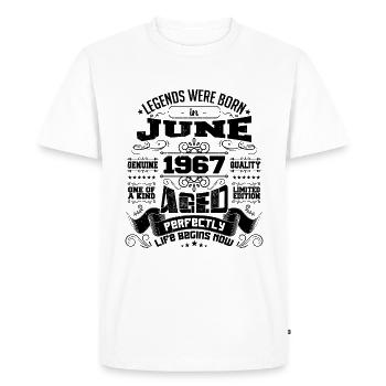 1967 June Anniversary 1967 June | born June 1967 - Men's Premium Organic T-Shirt - white - Front - Nico (187cm)