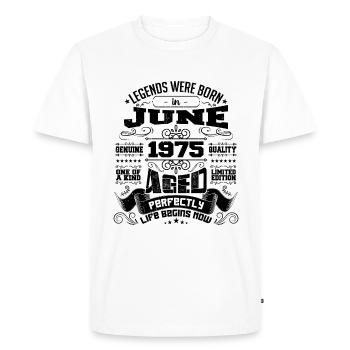 1975 June Anniversary 1975 June | born June 1975 - Men's Premium Organic T-Shirt - white - Front - Nico (187cm)