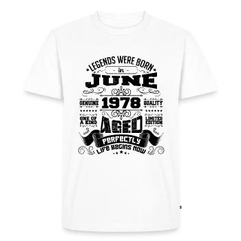 1978 June Anniversary 1978 June | born June 1978 - Men's Premium Organic T-Shirt - white - Front - Nico (187cm)