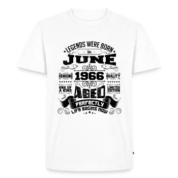1966 Juin Anniversaire 1966 Juin | né en June 1966 - T-shirt Premium bio Homme - blanc - Devant - Nico (187cm)