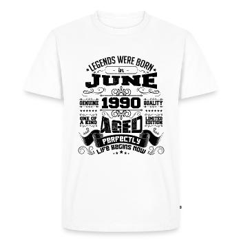1990 June Anniversary 1990 June | born June 1990 - Men's Premium Organic T-Shirt - white - Front - Nico (187cm)