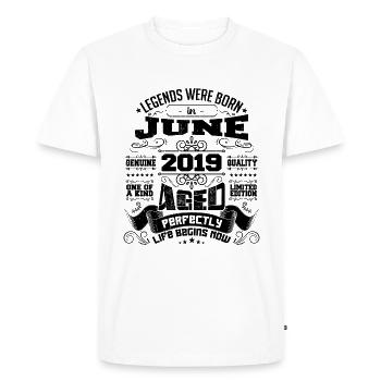 2019 June Anniversary 2019 June | born in June 2019 - Men's Premium Organic T-Shirt - white - Front - Nico (187cm)