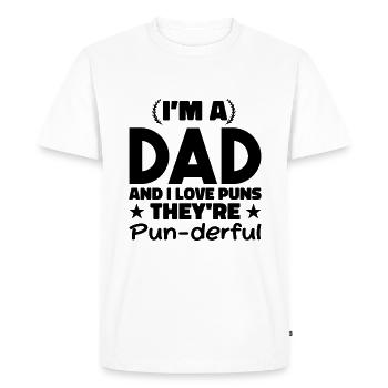 I love word games | Men | Daddy's Joke - Men's Premium Organic T-Shirt - white - Front - Nico (187cm)