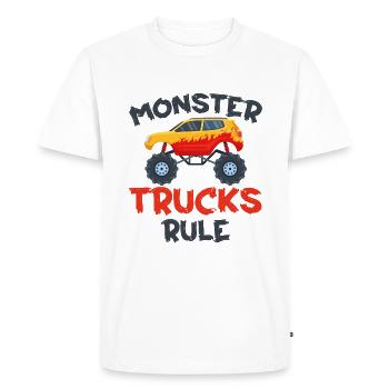 Monster Trucks - Règle Monster Trucks - T-shirt Premium bio Homme - blanc - Devant - Nico (187cm)