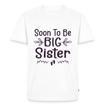 Soon to be big sister - T-shirt Premium bio Homme - blanc - Devant - Nico (187cm)