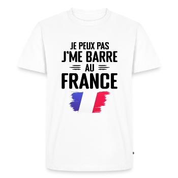 Je Peux Pas J'me Barre Au France - T-shirt Premium bio Homme - blanc - Devant - Nico (187cm)