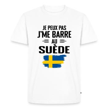 Je Peux Pas J'me Barre Au Suède - T-shirt Premium bio Homme - blanc - Devant - Nico (187cm)