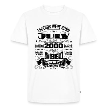2000 July Birthday Gift July 2000 - Men's Premium Organic T-Shirt - white - Front - Nico (187cm)