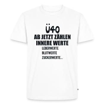 Ü40 Geburtstag über 40 Jahre Funshirt Birthday - T-shirt Premium bio Homme - blanc - Devant - Nico (187cm)