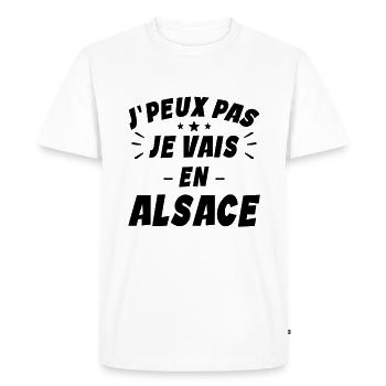 Je Peux Pas Je Vais En Alsace - T-shirt Premium bio Homme - blanc - Devant - Nico (187cm)