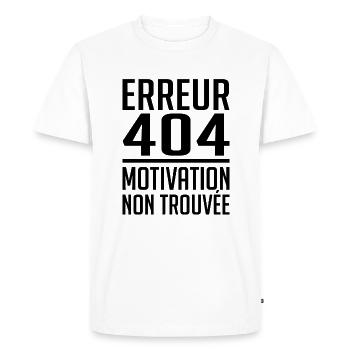 Error 404 Motivation not found humor gift - Men's Premium Organic T-Shirt - white - Front - Nico (187cm)
