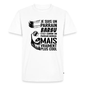 Parrain Barbu Qui Déchire Idée Cadeau Parrain Cool - T-shirt Premium bio Homme - blanc - Devant - Nico (187cm)
