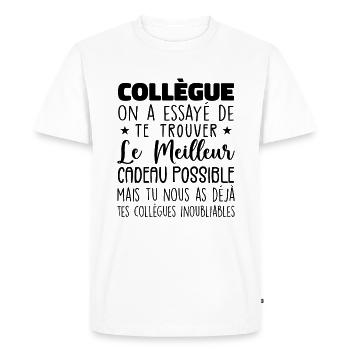 Mes Collègues Sont Inoubliables Et Extra - T-shirt Premium bio Homme - blanc - Devant - Nico (187cm)