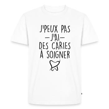 Dentiste | Dent | Médecin | Médecine - T-shirt Premium bio Homme - blanc - Devant - Nico (187cm)